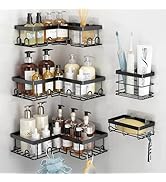 Liuoud Corner Shower Caddy 5 Pack, Rustproof Stainless Steel Shower Organizer with Soap Rack Toot...