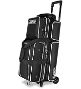 LARIPOP 3 Bowling Ball Bag With Wheels - Rolling Bag for Balls &amp; Accessories - Retractable Handle...