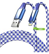 Extra Long iPhone Charger Cable, 20FT/6M Lightning Cord [Apple MFi Certified] Nylon Braided 2.4A ...