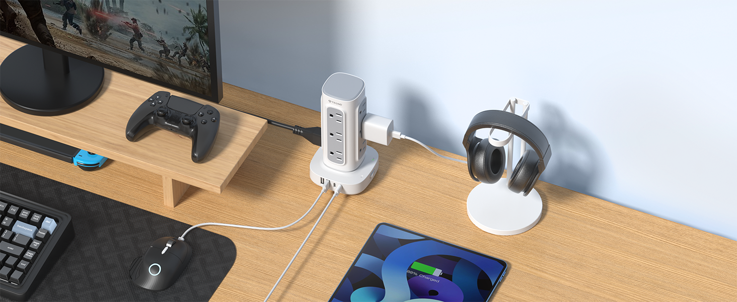 power strip tower for gaming room