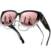 LVIOE Polarized Fit Over Sunglasses for Women Men Oversized Square Over Glasses Sunglasses with U...