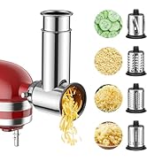Stainless Steel Slicer Shredder Attachment for KitchenAid Stand Mixer, Salad Machine with Vegetab...