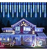 Joomer Icicle Christmas Lights Outdoor,13FT 20 Icicles 320 LED Meteor Shower Icicle Lights Timer ...