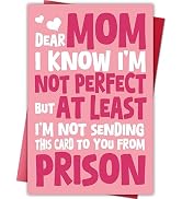 Cheeklee Funny Mother’s Day Card for Mom, Humorous Mothers Day Gift from Son or Daughter, Happy M...