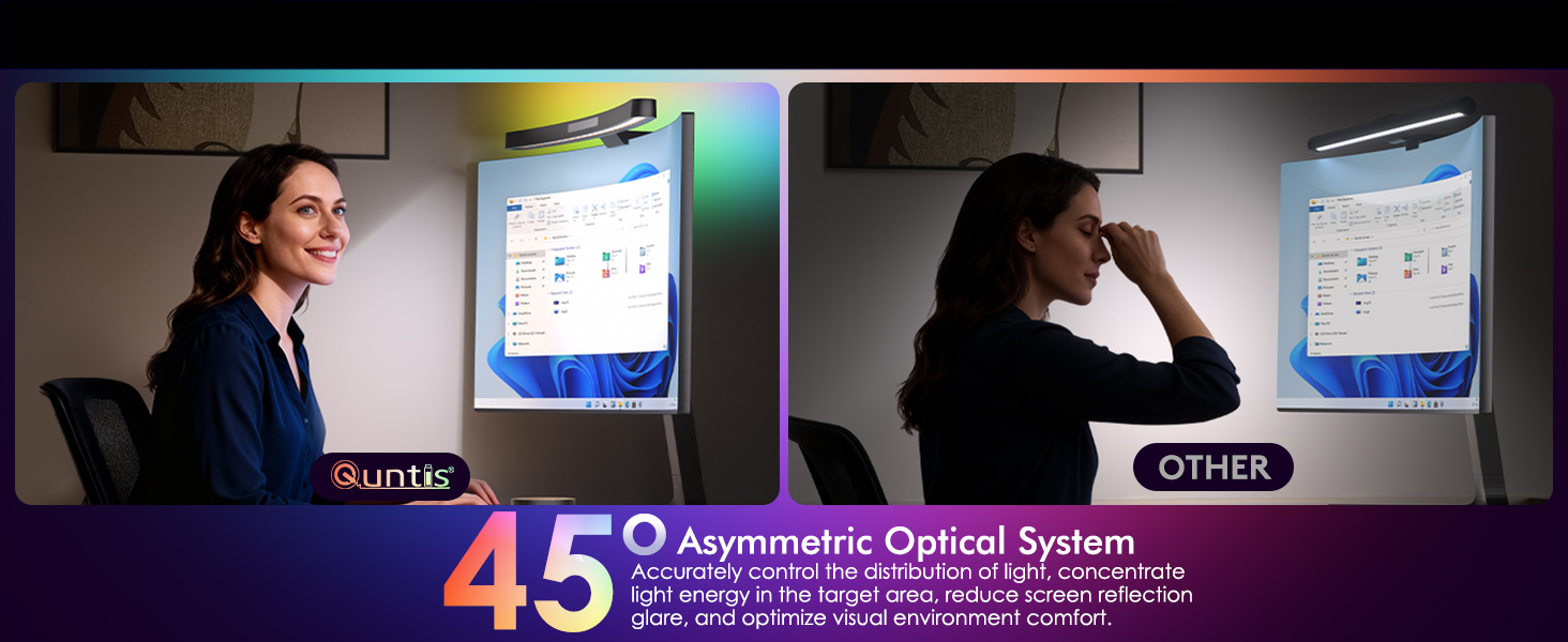illuminates keyboards and workspaces without creating glare or shining directly into your eyes.