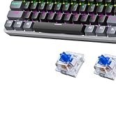 Mechanical Gaming Keyboard, RGB Backlit 104 Keys Full Size Keyboard with Multimedia Knob, Double ...