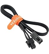 (2-Pack) YEZriler Motherboard ATX CPU 4 Pin Extension, Male to Female Adapter Sleeved Cable for P...