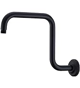 DIKUROOMS 13 Inch S-Shape Shower Arm with Flange Shower Head Extension Arm High Rise Stainless St...