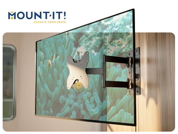 Locking TV wall mount for RVs, campers and travel trailers
