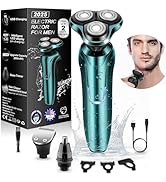 Electric Razor for Men, Men's Rotary Shavers, Waterproof, Wet and Dry Rechargeable Electric Shave...