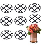 Chinflly 8 PCS Plant Saucer Stand,4.72 Inch Plastic Mesh Pad Plant Riser Flower Pot Level Feet Pl...