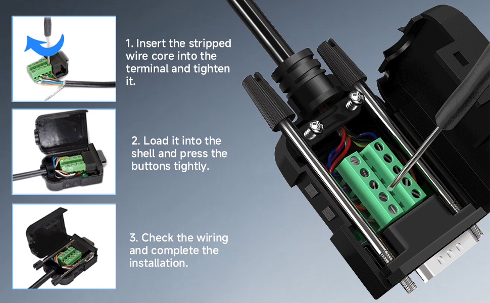 db9 rs-485 serial male rs232 9 pin male rs232 no solder male sub d connector 9-pin female
