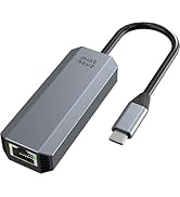 Minthouz 5Gbps USB-C to Ethernet Adapter, RJ45 to USB C 5 Gigabit LAN Network Adapter, Grey Alumi...