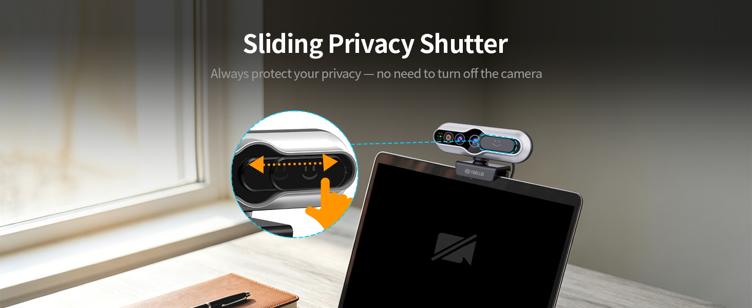Webcam with privacy cover