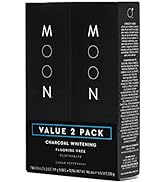 MOON Charcoal Whitening Stain Removal Toothpaste, Fluoride-Free, Lunar Peppermint Flavor for Fres...
