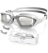 Greatever Sleek Swimming Goggles, UV400 Protection Swim Goggles, HD Wide View Goggles, Anti Fog N...