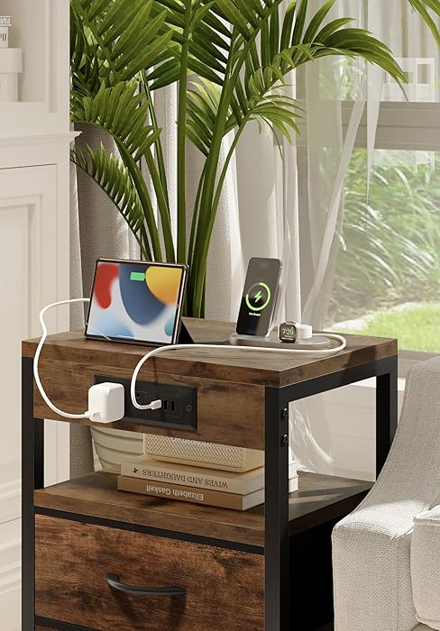 nightstand with charging station