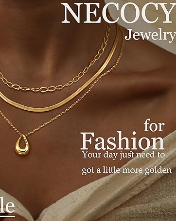 NECOCY Layerer Gold Necklaces for Women