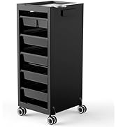 TASALON New Salon Trolley Cart with Wheels for Extra Storage, 5 Drawers &amp; Dryer Holder, Space Sav...