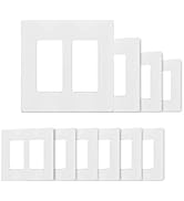 2-Gang Decora Wall Plates, Standard Size 2-Gang, Unbreakable Polycarbonate, Screwless Switch Plat...