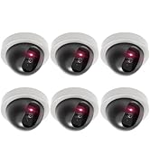 WALI Dummy Fake Security CCTV Dome Camera with Flashing Red LED Light with Security Alert Sticker...