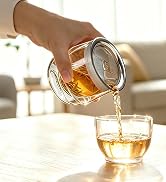 Moyufoby Glass Teapot with Infuser, Double-Layer Insulation Tea Infuser Bottle for Loose Leaf Tea...