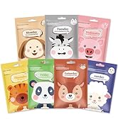 Kaely 7 Pack Kids Face Mask Spa, Animal Face Masks for Kids Teens Women Skincare, Animal Characte...