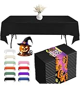 Fixwal Plastic Table Cloth Disposable 18 Pack, 54 x 108 Inch Table Cloths,Halloween Party Decorat...