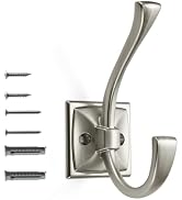 khtumeware Wall Hooks,5 Pack Coat Hooks Hardware Towel Hooks for Hanging Coats Matte Brushed Nick...