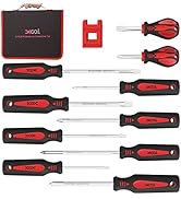 XOOL Magnetic Screwdriver Set 10PCS, 5 Phillips and 5 Flat Head Tips Professional Cushion Grip Sc...