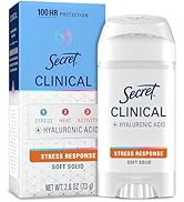Secret Clinical Strength 100HR Sweat &amp; Odor, Stress Response Soft Solid Antiperspirant Deodorant ...