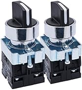 TWTADE / 2Pcs 22mm Selector Switch 2 NO 3 - Positions Maintained Latching Rotary Selector Switch ...