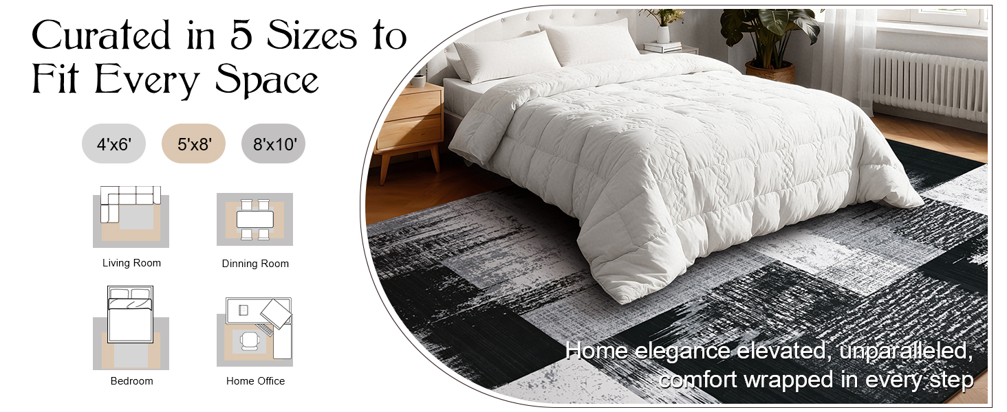 grey patchwork rug