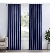 Topfinel Navy Blue Velvet Curtains 84 Inches Long for Living Room,Blackout Thermal Insulated Curt...