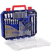 WORKPRO 455-Piece Drill Bit Set and Screwdriver Bit Set, Titanium Twist Drill Bits, Drywall Screw...