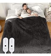 ESTINGO Electric Blanket Queen, 84"x90" Queen Heated Blanket with Dual Control of 5 Heating Level...