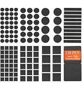 Fursafe&amp;Q Non Slip Furniture Pads - Furniture Grippers for Hardwood Floors, 128 PCS Brown Non Ski...