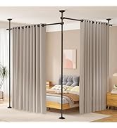 SUNALLY Room Divider No Drilling Curtain Rod Wall Divider for Room Separation, 4-10ft(H) 28-114in...