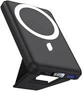 AOGUERBE for Magsafe Power Bank, 10000mAh Foldable Wireless Portable Charger with LED Display, 3 ...