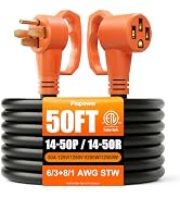 50 FT 50 Amp RV Extension Cord, Nema 14-50P to 14-50R, Flexible 4 Prong Heavy Duty RV Power Cord ...