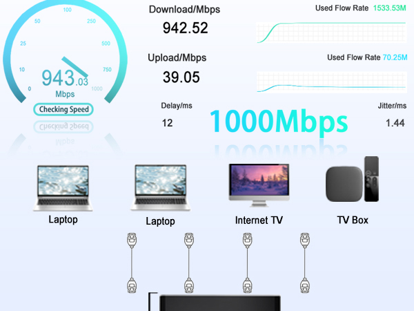 Ethernet Splitter 1 to 4