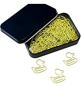 Cute Paper Clips, 60PCS Duck Shaped Paper Clips Bookmarks, Small Gifts for Coworkers, Cute School...