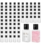 QTLCOHD 100 Pack 1 oz Travel Bottles, Mini Empty Hand Sanitizer Bottles with Flip Caps, Bulk Port...