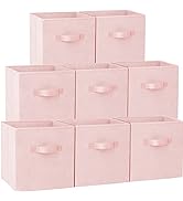 Storage Cubes, 11 Inch Cube Storage Bins (Set of 8), Fabric Collapsible Clothes Storage Bins with...