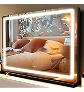 Gvnkvn 32"x24" Vanity Mirror with Lights, LED Makeup Mirror, Lighted Makeup Mirror with Dimmable ...