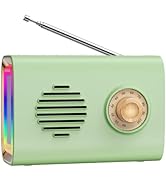 Mini Bluetooth Speaker,Vintage Wireless Speaker,Retro Bluetooth Speaker with Radio Function,Solar...