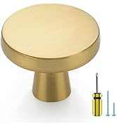 Ravinte 30 Pack Solid Knobs Kitchen Cabinet Round Pulls Dresser Handles Gold Cupboard Hardware Br...