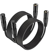 HOSONGIN XLR Microphone Cable (Male to Female) - 6ft, 2-Pack, Audio Cable with Gold-Plated Connec...