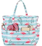 Beach Pool Bags Tote for Women Ladies Large Gym Tote Carry On Bag With Wet Compartment for Weeken...