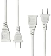 10FT Polarized US 2-Prong Male to Female Extension Power Cable, 18AWG 10A 125W Outdoor Flat White...